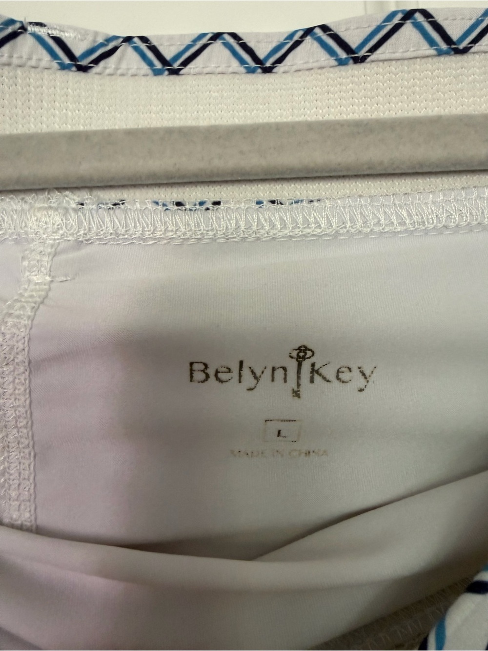 Belyn Key Women’s White and Navy Diamond Grid Golf Skirt Size Large - Picture 4 of 5